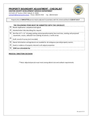 Fillable Online Planning Zoning Department Property Boundary Fax