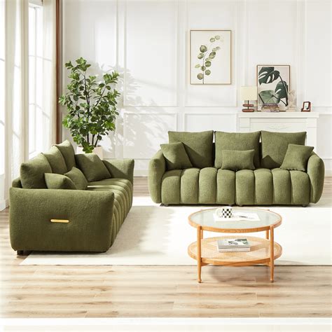 Latitude Run® Living Room Furniture , 3 Seater + Seater, Modern Chic Look, Fabric, Wooden Frame ...