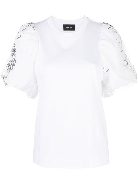 Simone Rocha Sequin Embellished Cotton T Shirt Farfetch