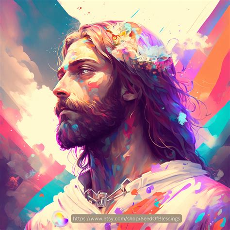Jesus Christ Portrait Illustration Poster Spiritual Art Bible Art