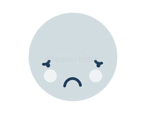 Blue Sad Round Emoji Icon Object Symbol Flat Vector Art Stock Vector