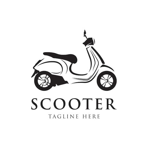 Retro Vintage Scooter Vector Aislado Para Ilustración O Diseño De