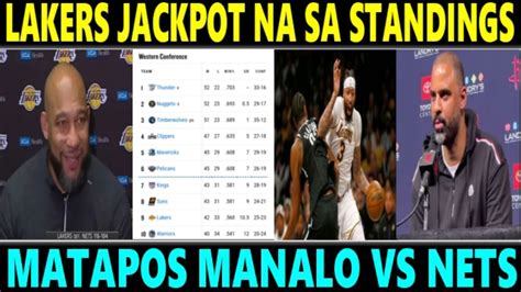 BREAKING Lakers JACKPOT NA Sa West STANDINGS Matapos MANALO Vs