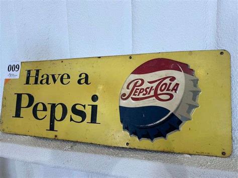 Vintage Have A Pepsi Metal Sign Bottle Cap Assiter Auctioneers