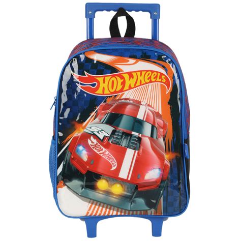 Kit Mochila Carrinho Infantil E Lancheira T Rmica Hot Wheels Mattel Azul Importados Lili