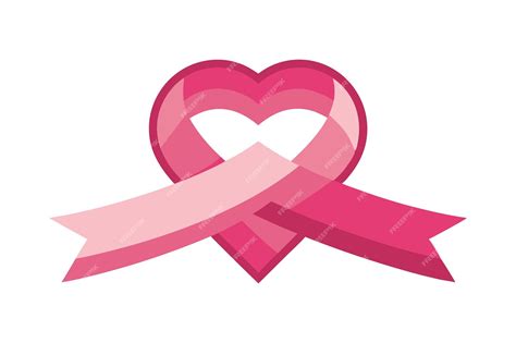 Heartshaped Pink Ribbon Representing Breast Cancer Awareness And Support Premium Ai Generated