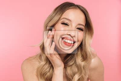 Beautiful Sensual Topless Woman With Long Blonde Hair Posters For The Wall Posters Topless