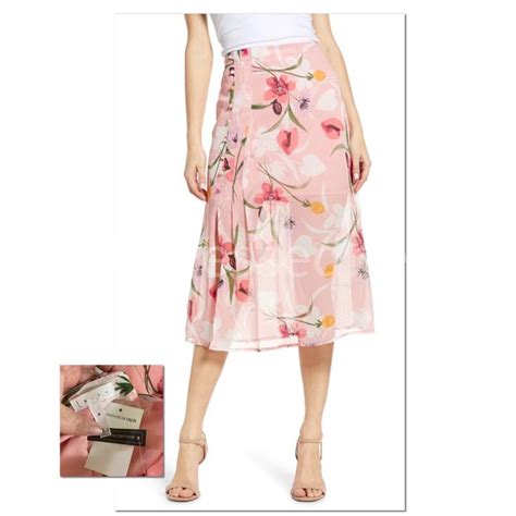 Leith Nwt Chiffon Floral Midi Skirt Floral Chiffon Skirt Floral