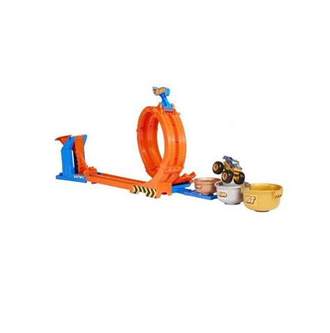 Hot Wheels Monster Trucks Loop And Flip Trophy Challenge Playset JBX64 Χοπ Χοπ Toys