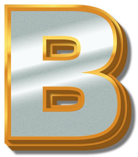 3d Elegant Gold Silver Alphabet Letter B 33824295 Png