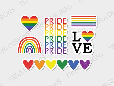 Pride Stickers Rainbow Stickers Gay Pride Stickers LGBTQIA Sticker For Laptop Water Bottle