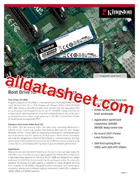 SEDC1000BM8/480G Datasheet(PDF) - Kingston Technology Far East Co. Ltd