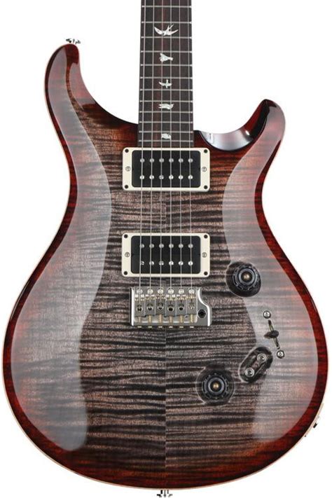 Prs Custom 24 08 Charcoal Cherry Burst With Pattern Thin Neck