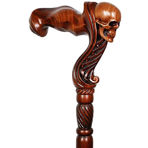 Skull Head Right Hand Ergonomic Handcarved Cane