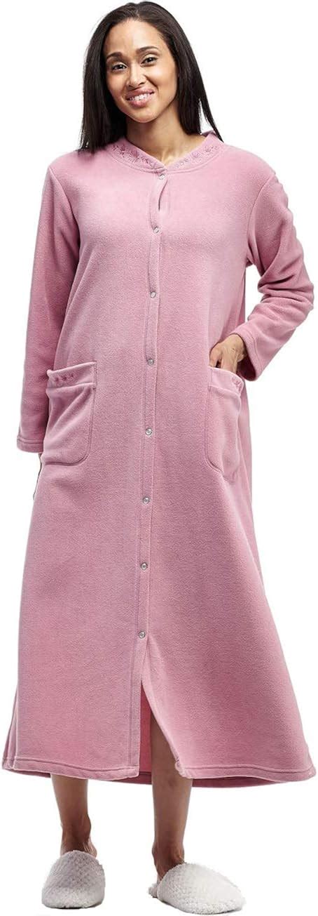 La Cera Womens Snap Front Robe Plus Size Mauve At Amazon Womens