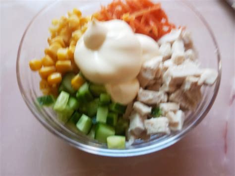 Салат курица кукуруза морковь корейская огурец рецепт фото пошагово и ...