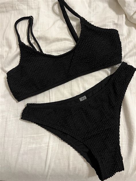 7 Mo Finance SOLY HUX Bikini Sets For Women Solid Textured Bikini Bathing Suits 2 Piece