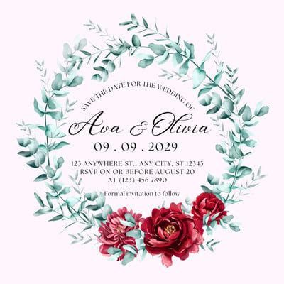 Free Custom Printable Same Sex Wedding Invitation Templates Canva