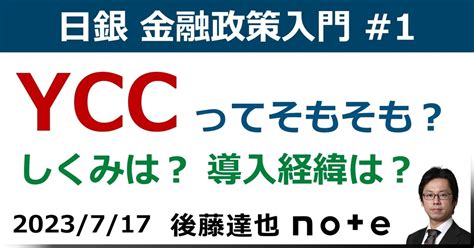 【日銀入門1】「ycc」ってそもそも？｜後藤達也