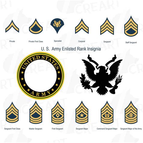 US Army Enlisted Rank Insignia Military Frame Clip Art United States ...