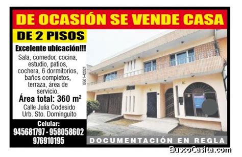 De Ocasi N Se Vende Casa De Pisos En Per