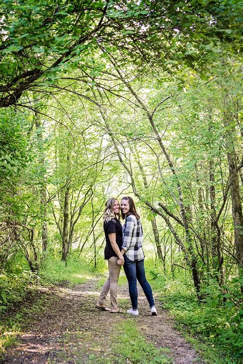 Outdoor Rustic Wisconsin Lesbian Engagement Shoot