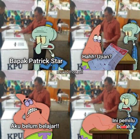 Meme Warga Bikini Bottom Ikut Nyoblos Pemilu