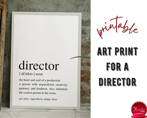 Director Definition Art Print Printable Wall Art Print For Director