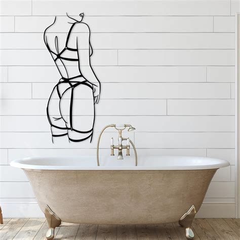 Shibari Art Bondage Metal One Line Art Obscene Art Feminine BDSM Art Aesthetic Nude Girl