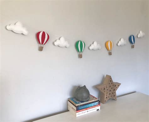Hot Air Balloon Garland Baby Shower Nursery Decoration Cloud Etsy