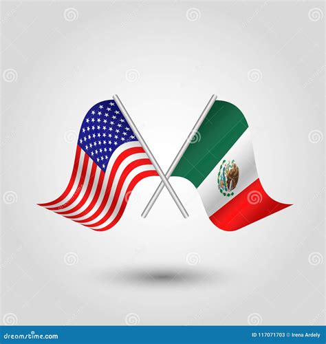 Mexican Flag And American Flag Combined