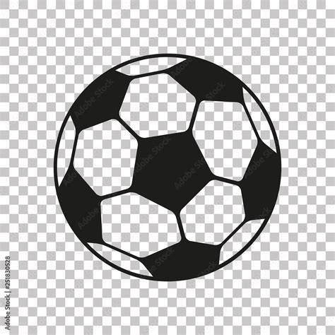 Football Icon In Flat Style Vector Soccer Ball On Transparent