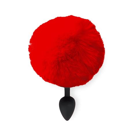 Силіконова анальна пробка Art of Sex Silicone Butt Plug Rabbit Tail Red