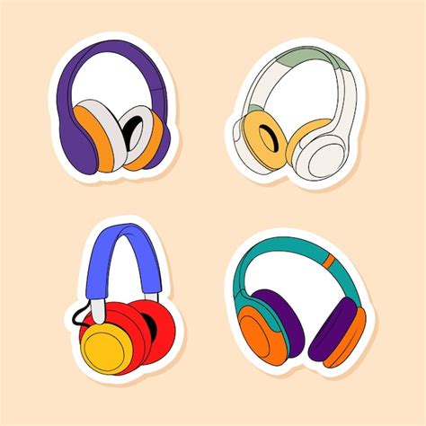 Conjunto De Coloridos Auriculares Dibujados A Mano Ilustraci N Vector