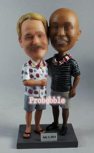 Same Sex Gay Wedding Bobbleheads Cake Toppers Hawaiian Style 3976 135 00 Custom
