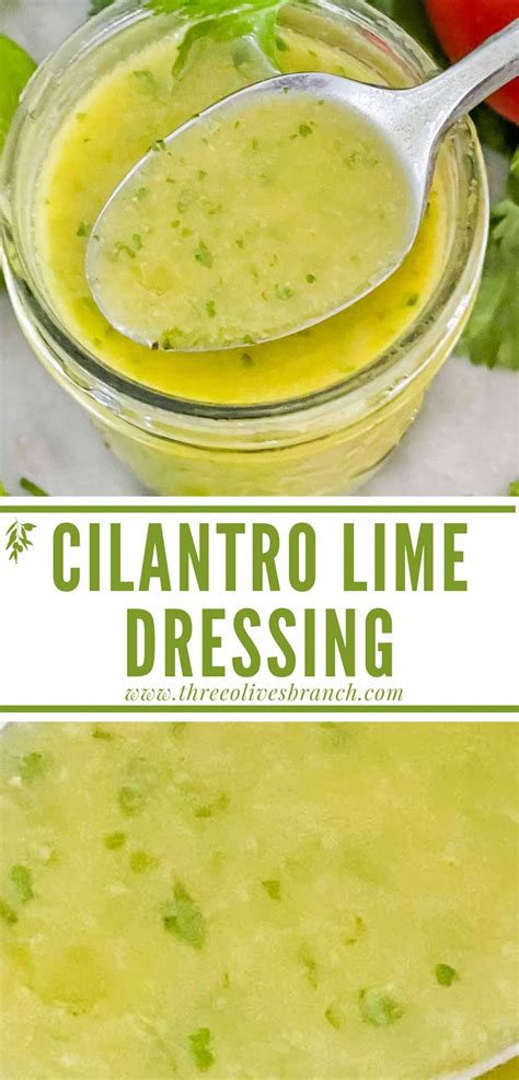 Cilantro Lime Vinaigrette Salad Dressing - Three Olives Branch