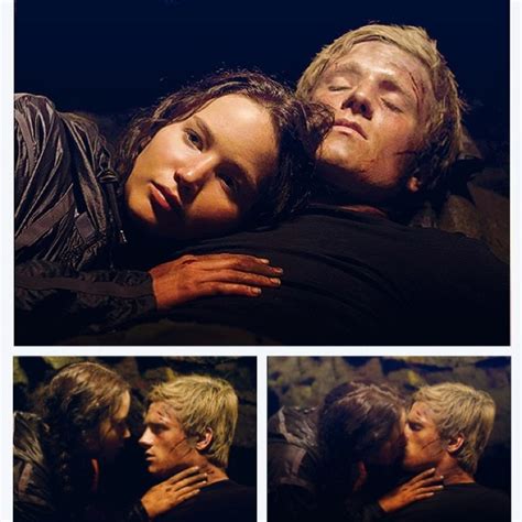 A Pretty Dramatic Scene In The Hunger Games When Peeta And Katniss Finally Kiss Hunger