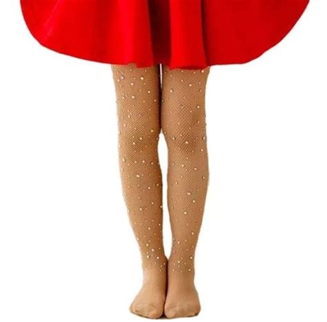Meia Calça Arrastão Strass Cristais Brilho Infantil Cor Nude MercadoLivre