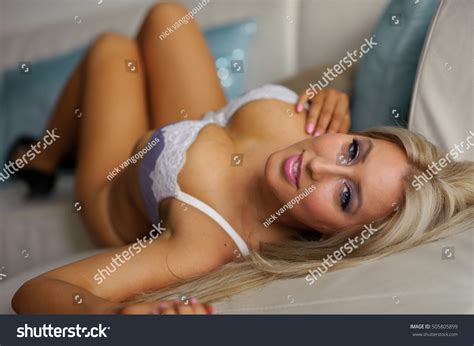 Sexy Blonde Girl Posing Lingerie Stock Photo Shutterstock
