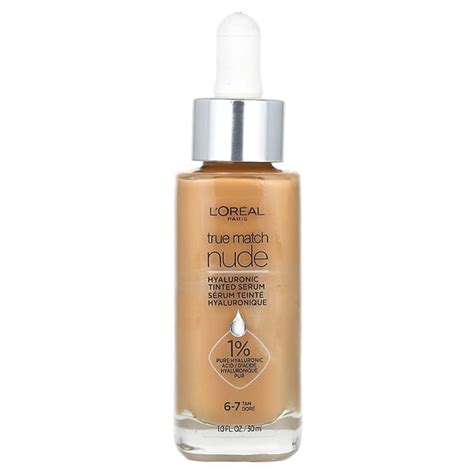 L Oréal True Match Nude Hyaluronic Tinted Serum 6 7 Tan 1 fl oz 30 ml