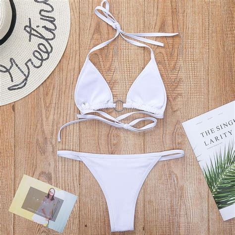 Buy 2pcs Sexy Women Summer Swimwear Diamond Bikini Set G String Beach