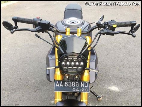 Modifikasi Suzuki GSX R150 Jadi Naked Neo Scrambler Pakai Upside Down