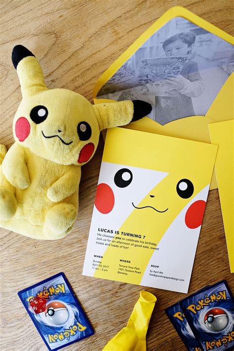 Lucass Pokemon Birthday Party Invitations