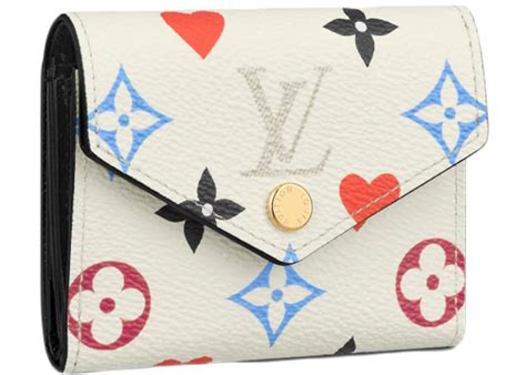Louis Vuitton Zoe Wallet Game On White In Coated Canvas With Gold Tone Us