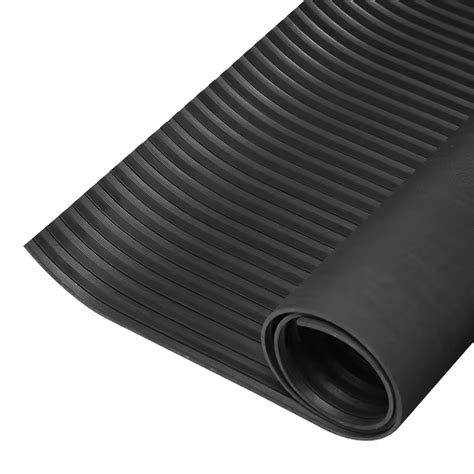 Black Fine Rib Mat Thin Strip Easy To Clean Grooved Rubber Car Anti Slip Floor Matting China