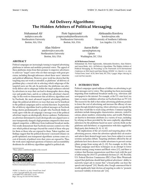 ad delivery algorithms  facebook advertising