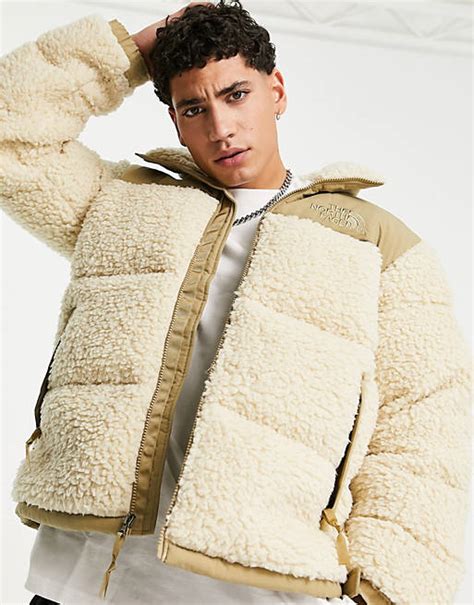 The North Face Novelty Nuptse Jacket In Beige Asos