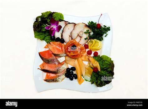 Freshness Salmon Salad smoked fish red cuisine food Stock Photo - Alamy