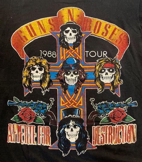 Vintage Guns 'N' Roses 1988 Appetite for Destruction Tour T-shirt L - Etsy