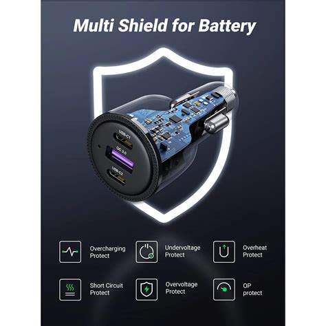 Buy the UGREEN CD239 PD 69W 3-Ports Car Charger - 2x USB-C & USB-A ...
